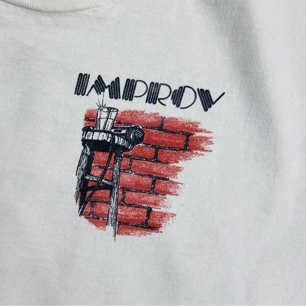 Vintage 90s IMPROV Comedy Showcase White Single Stitch T-shirt Size XL Rare - Picture 4 of 6